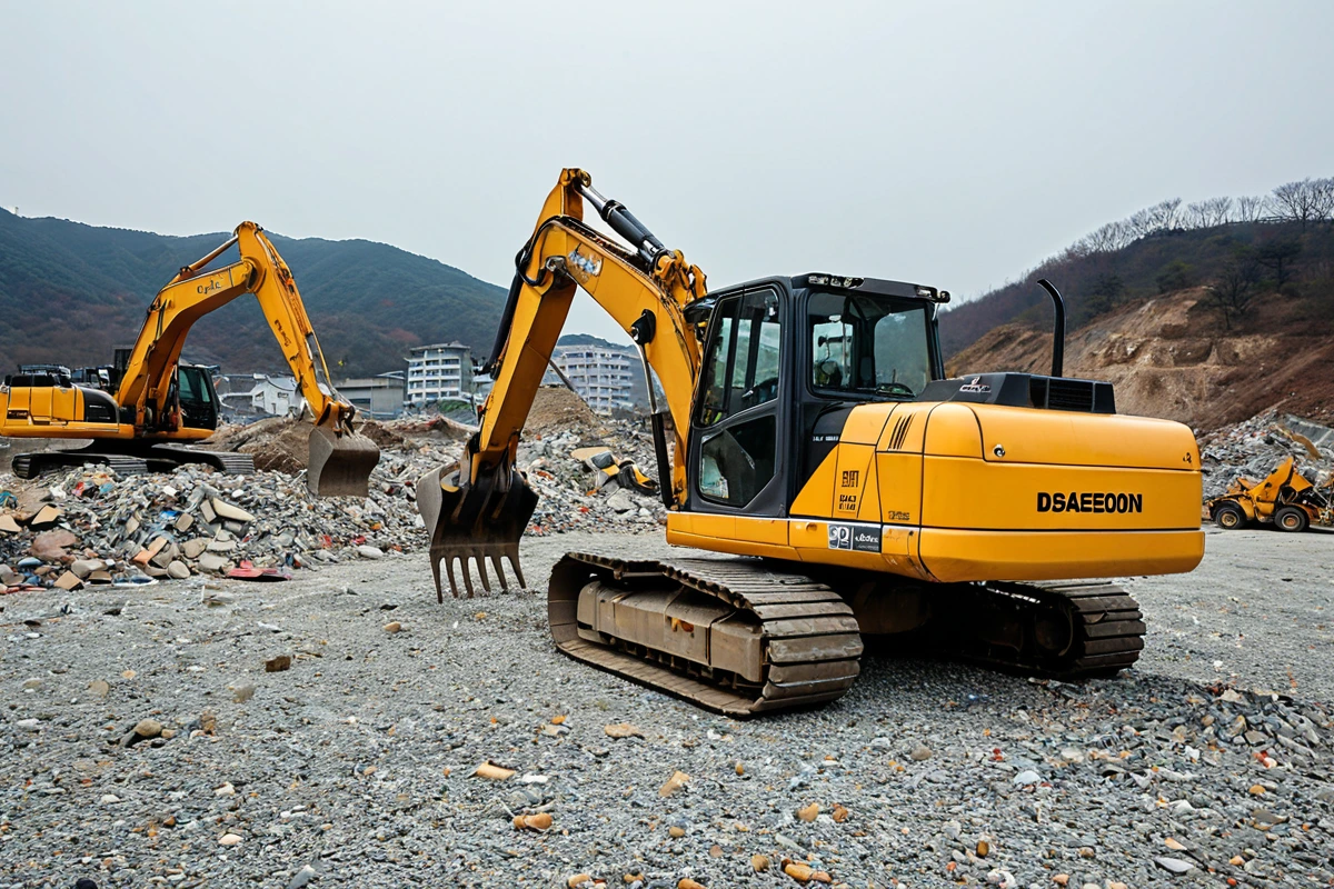 김해시 대성동 지역의 철거 업체가 제공하는 표준 철거 절차서와 함께 정리된 작업 현장. 철거 장비가 철저히 정리되고, 작업 공간이 깨끗하게 관리된 모습.