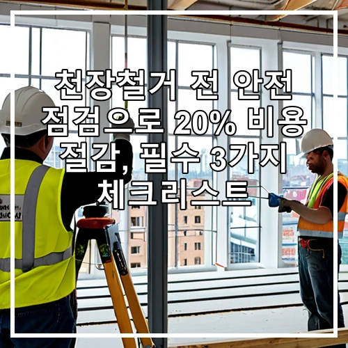 천장철거 전 안전 점검으로 20% 비용 절감, 필수 3가지 체크리스트